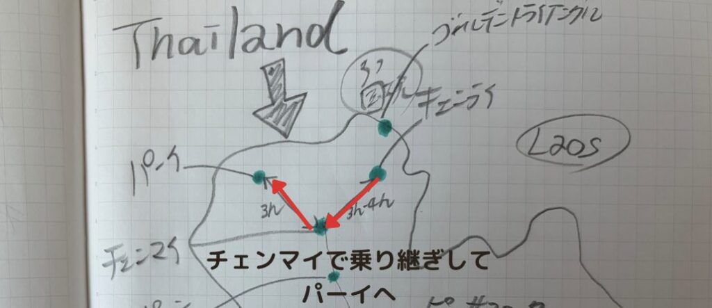 手書きの移動予定地図