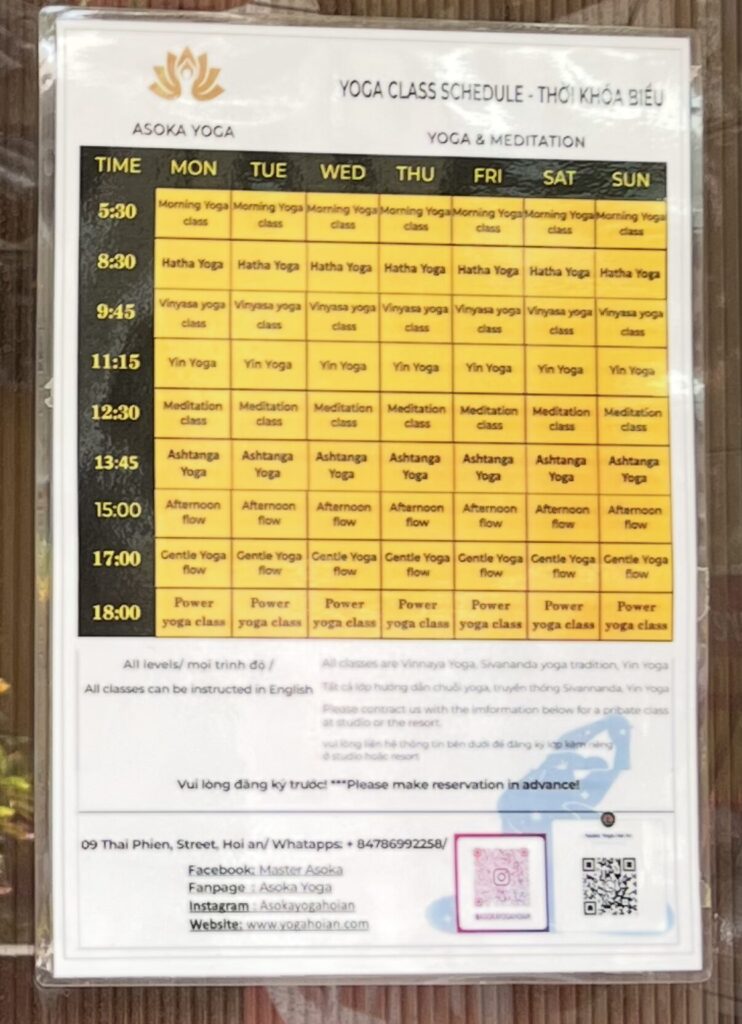 ホイアンヨガ、Asoka Yoga Meditation Hoi An（アソカヨガ）